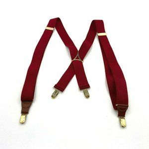 CAS Vintage Men's Clip On Suspenders Red Holiday Made In West Germany